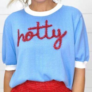 Queen of Sparkles Ole Miss Hotty Short Sleeve sweater XXL